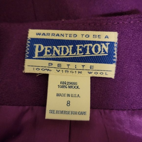 Pendleton‎ 8 12 Purple 2 Pc Skirt Suit Jacket Blazer 90s Double Breasted - Picture 4 of 8